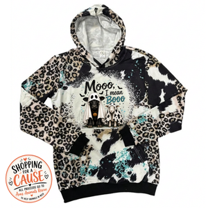 Moo I Mean Boo Printed Hoodie