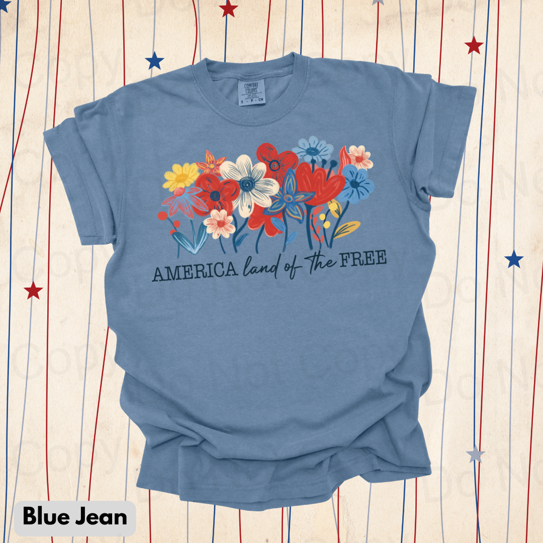 America Land of the Free Floral