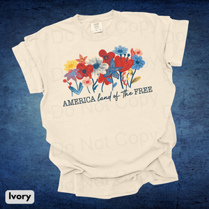 America Land of the Free Floral