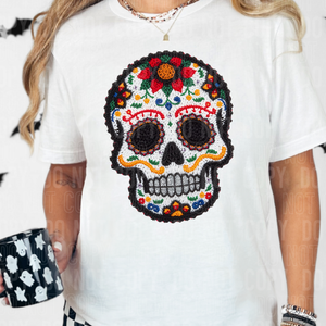 Black Skull Faux Yarn