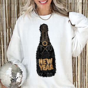 Champagne Bottle Black