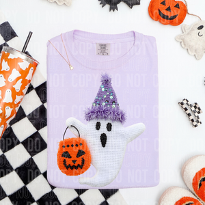 Ghost Jack-o-lantern Faux Yarn