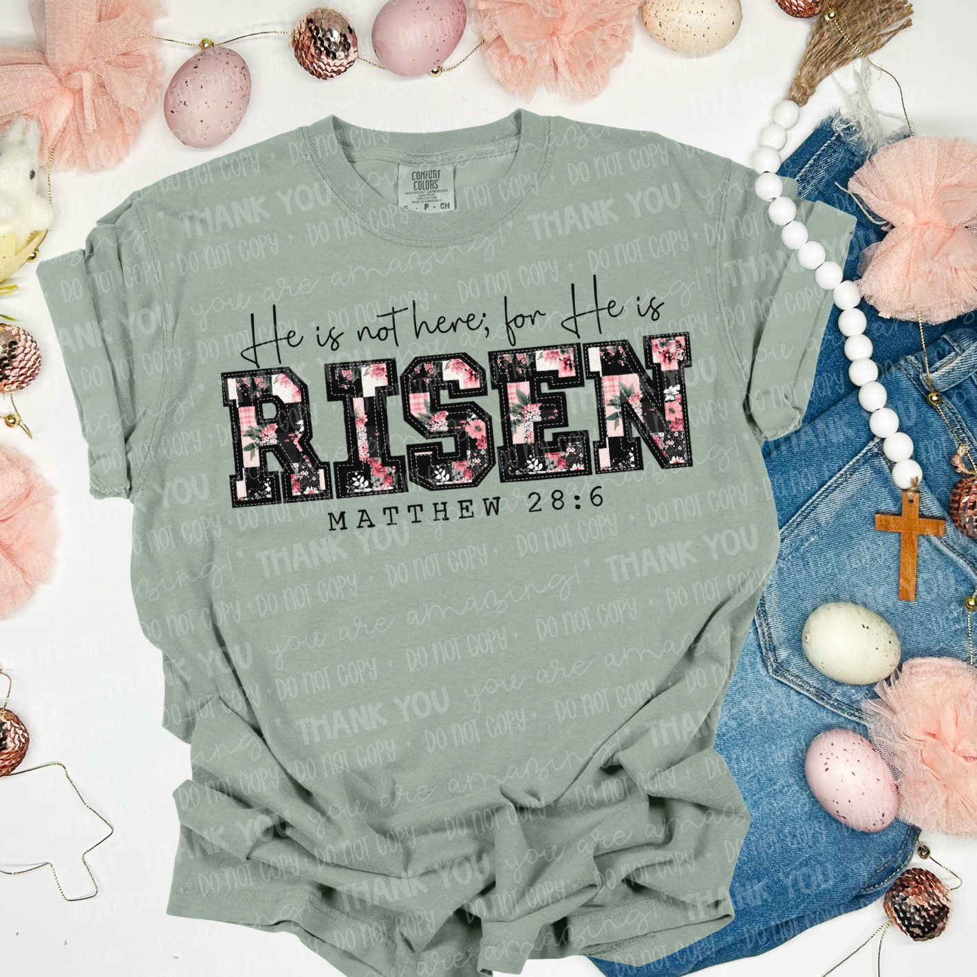 He Is Risen Quilted Floral