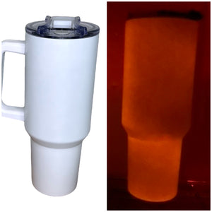 Glow Orangey/Red 40 oz w/ Handle Sublimation and New Lids
