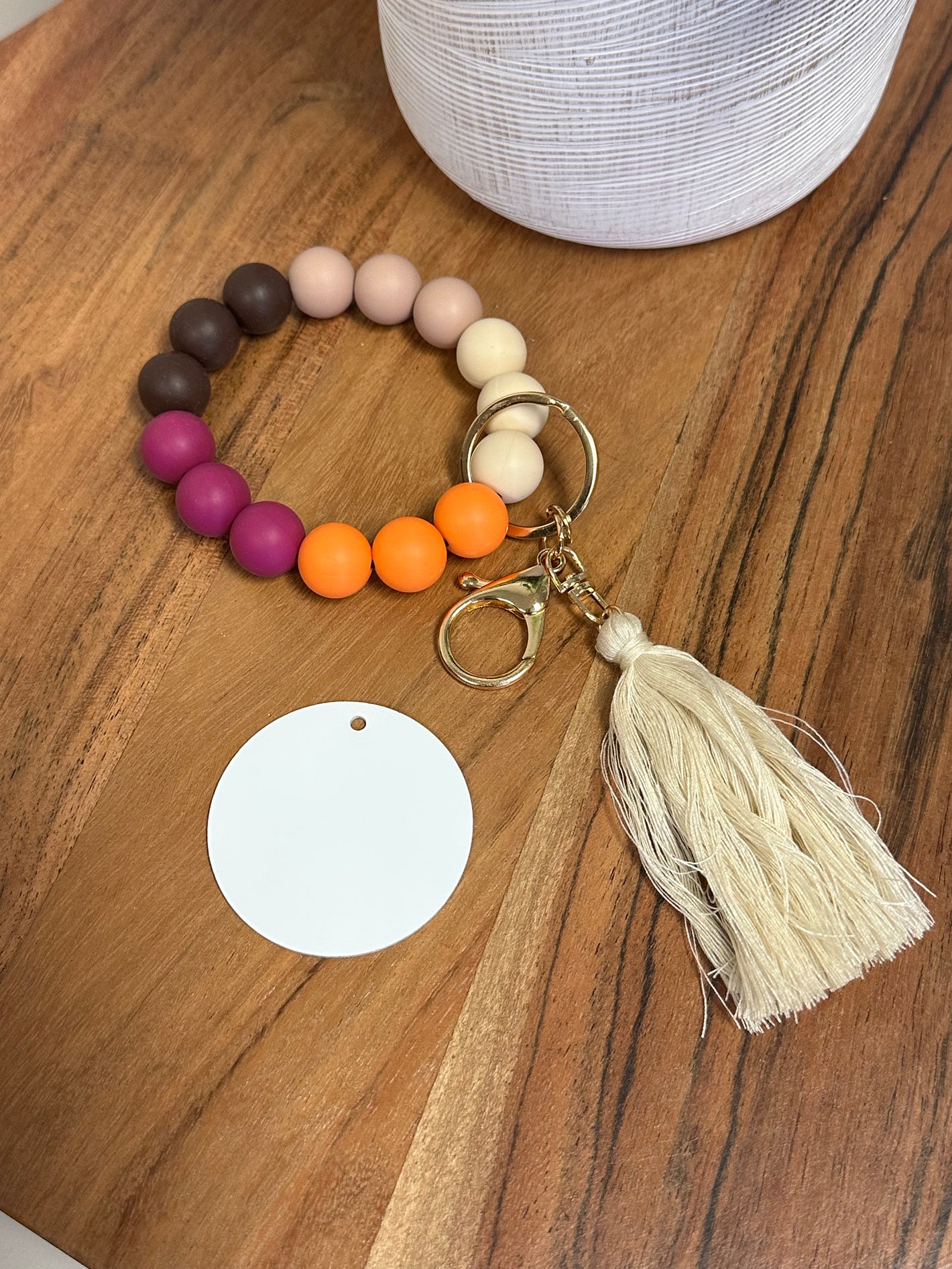 Harvest Vibes Bracelet KeyChain W/ Aluminum Disc