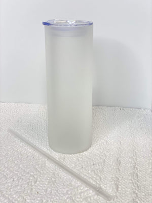 Case Deal! 25 Oz Frosted Glass Tumbler W/ Clear Slide Lid!