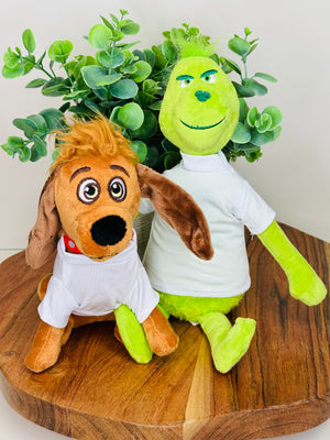 Grinch & Max Dolls with Sublimation Shirts