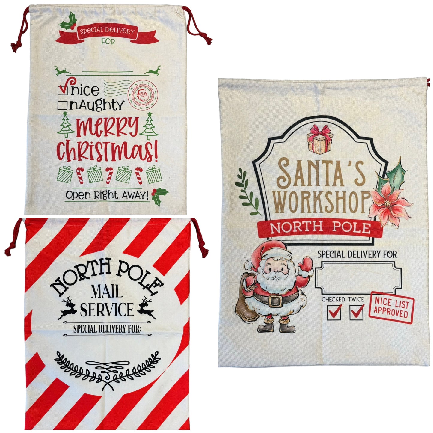 Printed XL Santa Sacks