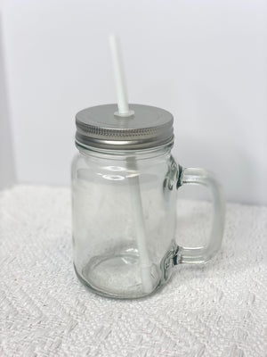 Case Deal! 15 Oz Glass Mason Jars w/ Handles - 36 count case