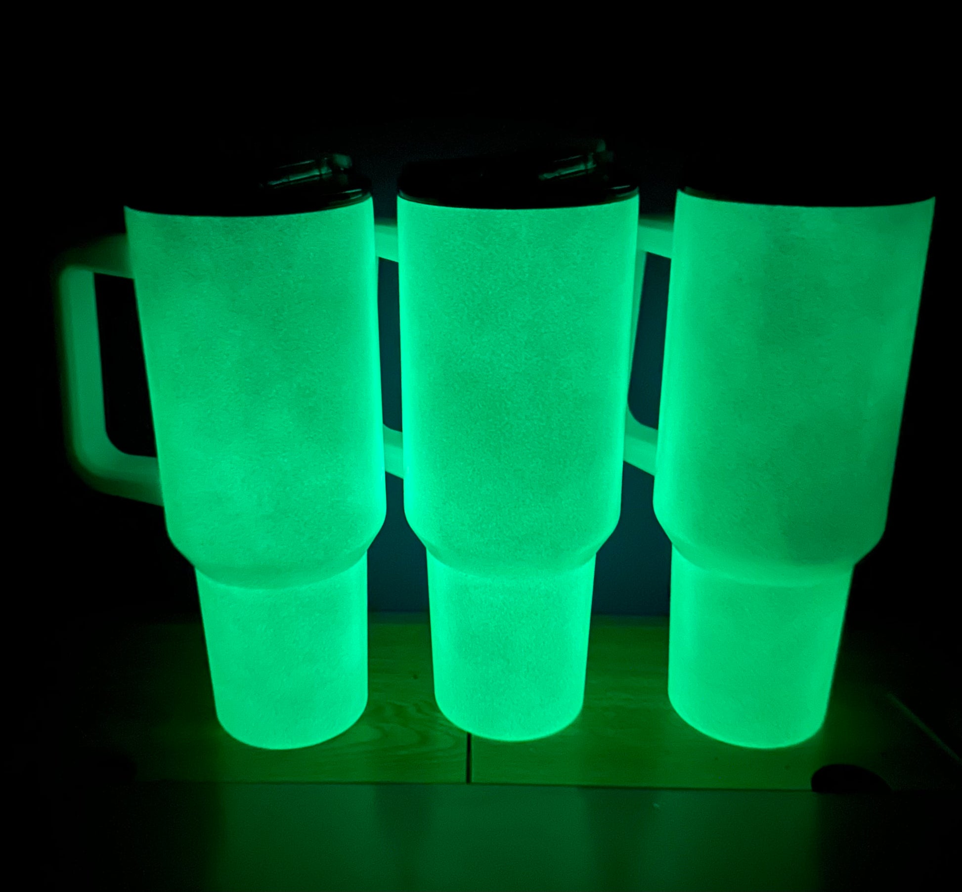 Glow in the dark, Lime Green powder coated. Yeti big boy cup.