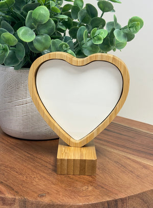 Bamboo Heart Photo Double sided Sub Frame
