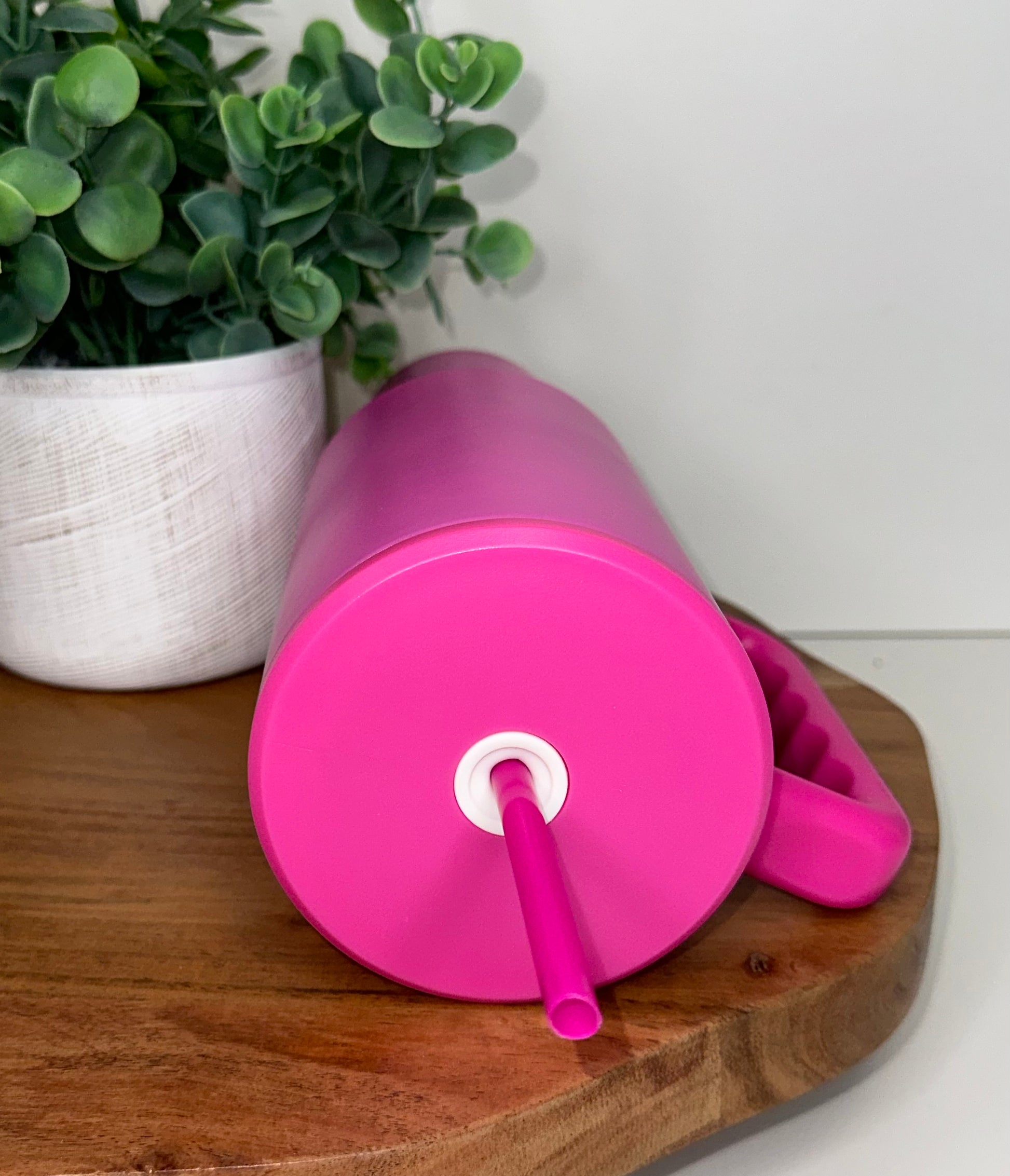 40oz Hot Pink Matte Tumbler With Handle and Straw, 40oz Bright