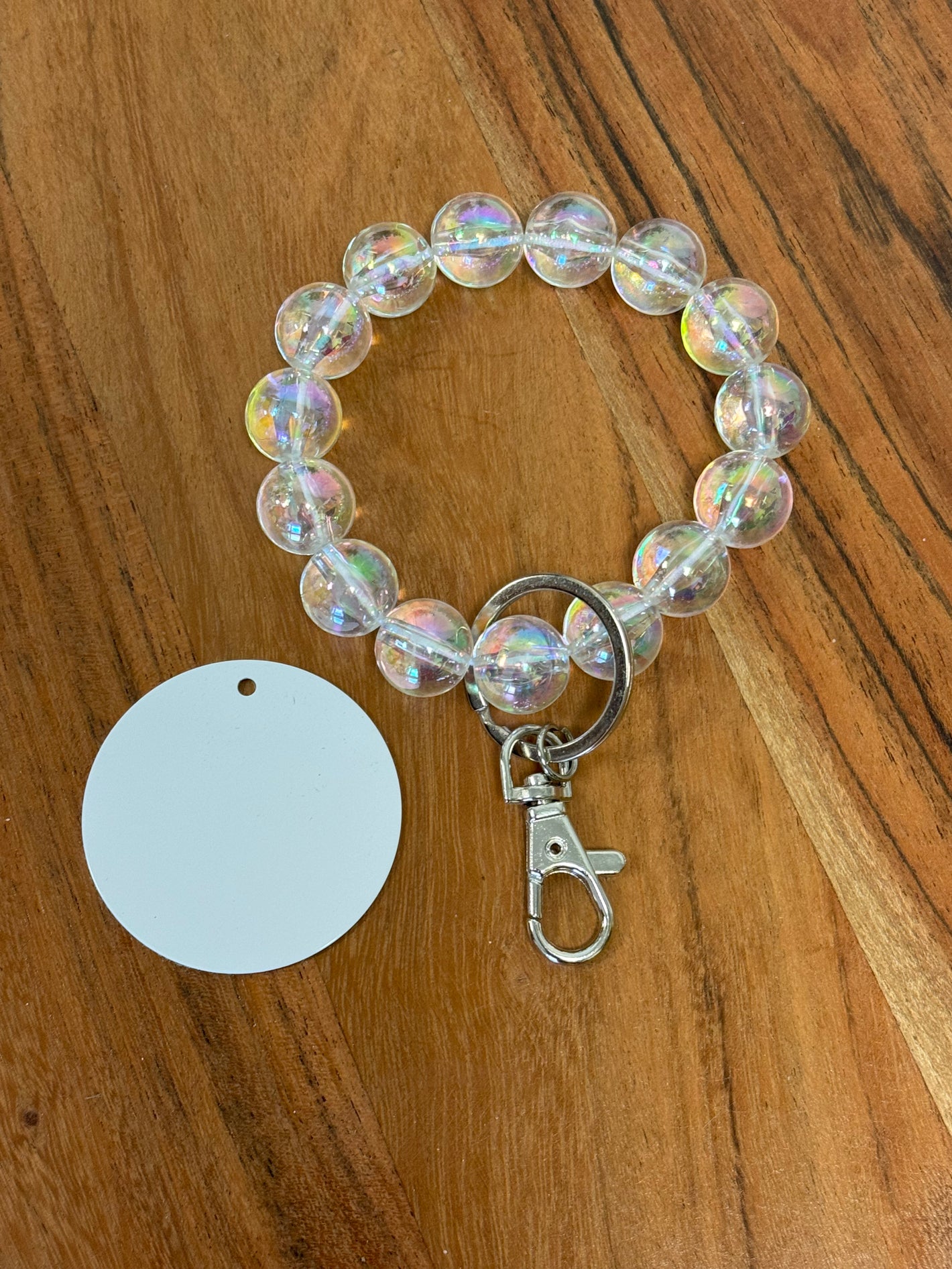 Blowing Bubbles KeyChain Bracelet w/ Aluminum Sublimation Disc