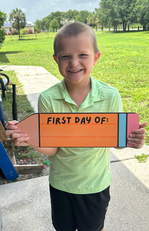 Back to School Lg Pencil Shaped Sign