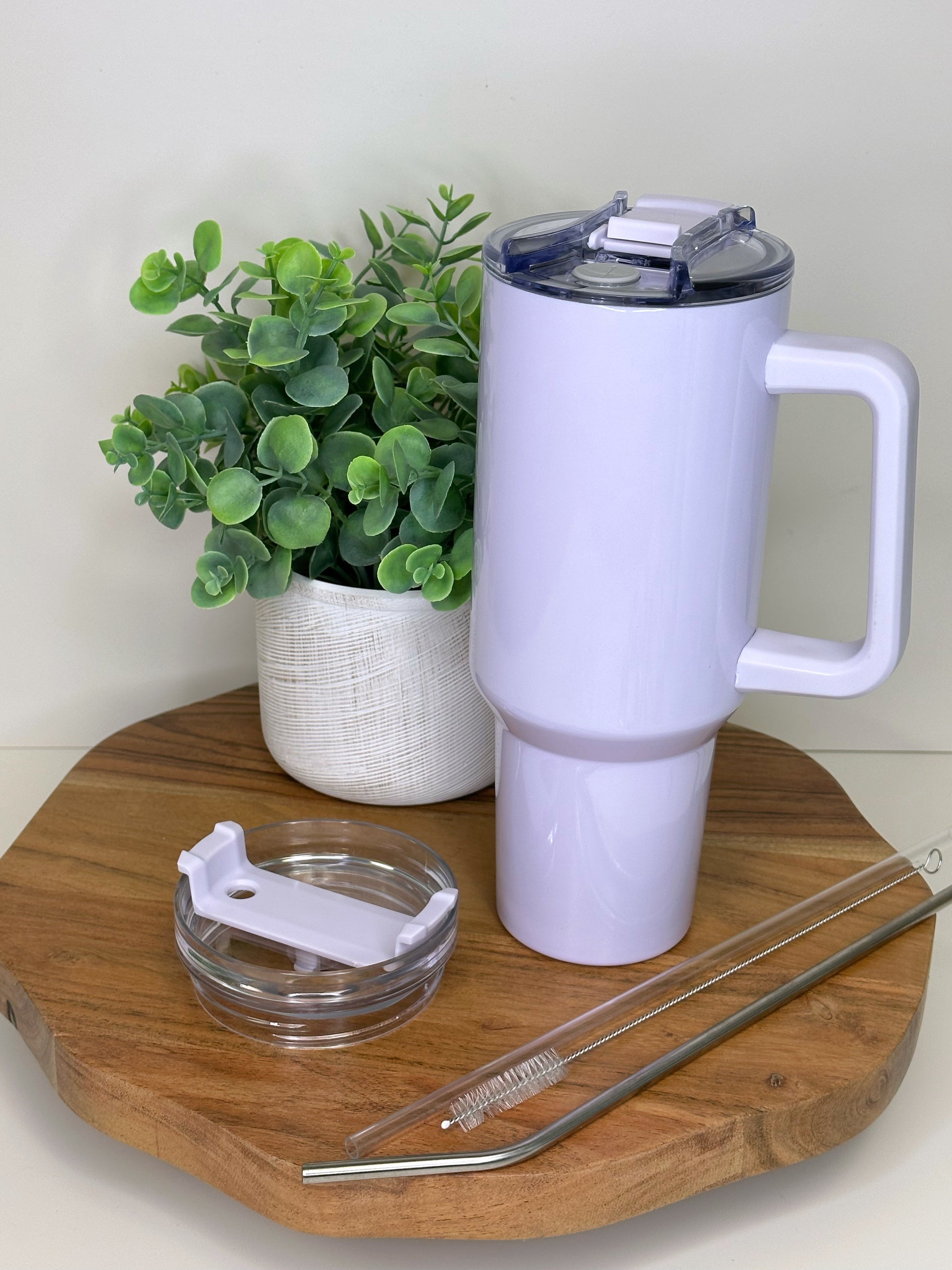 40oz Leak/Spill Proof lid sublimation Blank Tumbler with handle and  stainless steel straw 