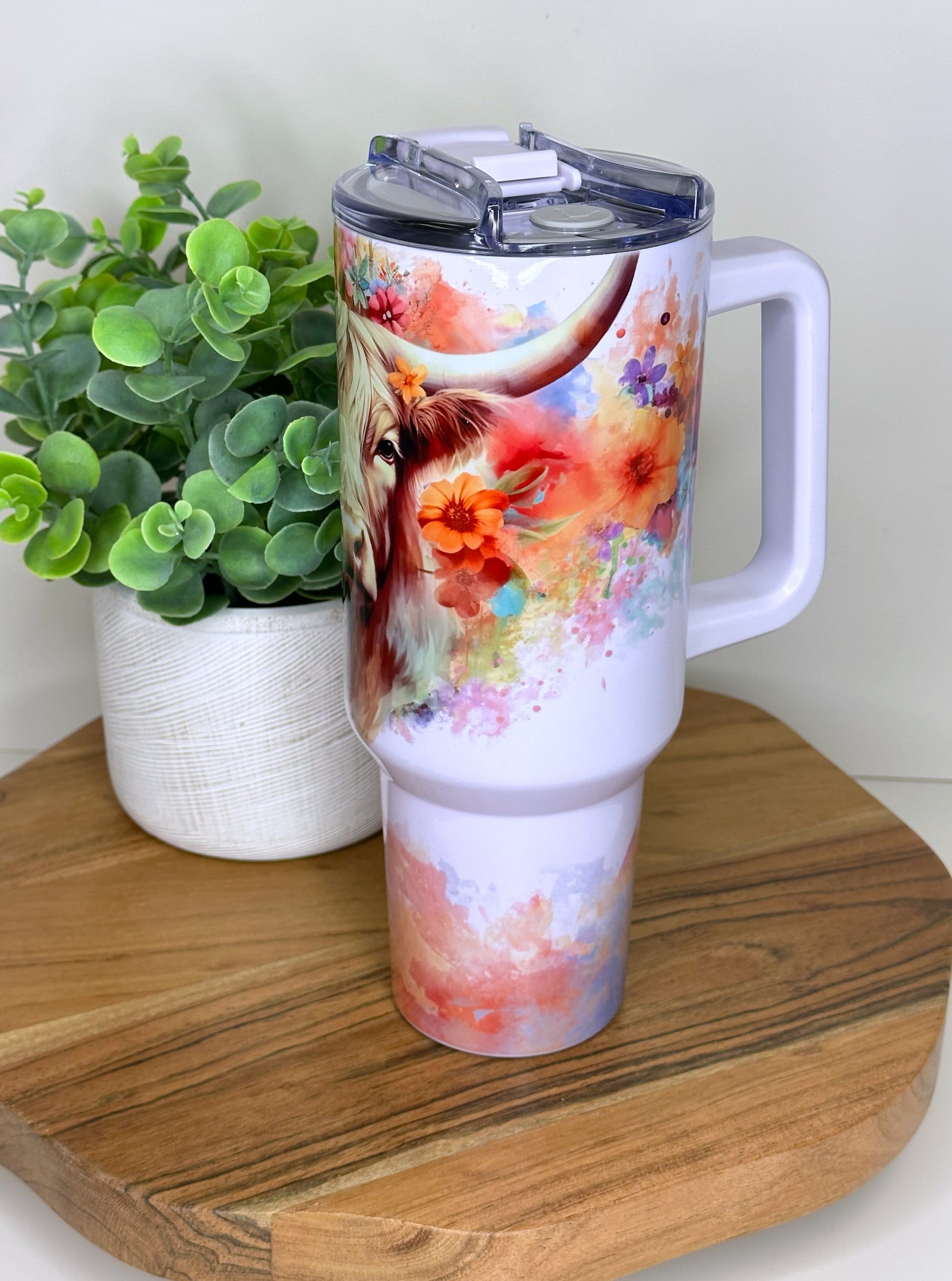 Ready To Ship- 40 oz Sublimation Tumbler W/ Handle