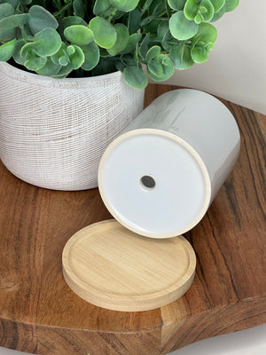 Flower Pot/Pencil Holder with Bamboo Tray for Sublimation