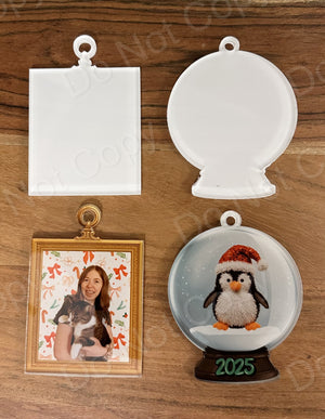 Gold Frame & Snow Globe Ornaments