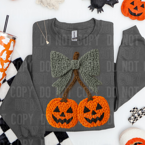 Jack O Lantern Bow Faux Yarn