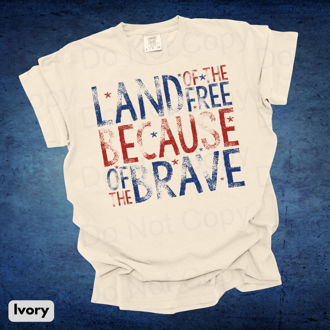 Land of the Free Because of the Brave Distressed