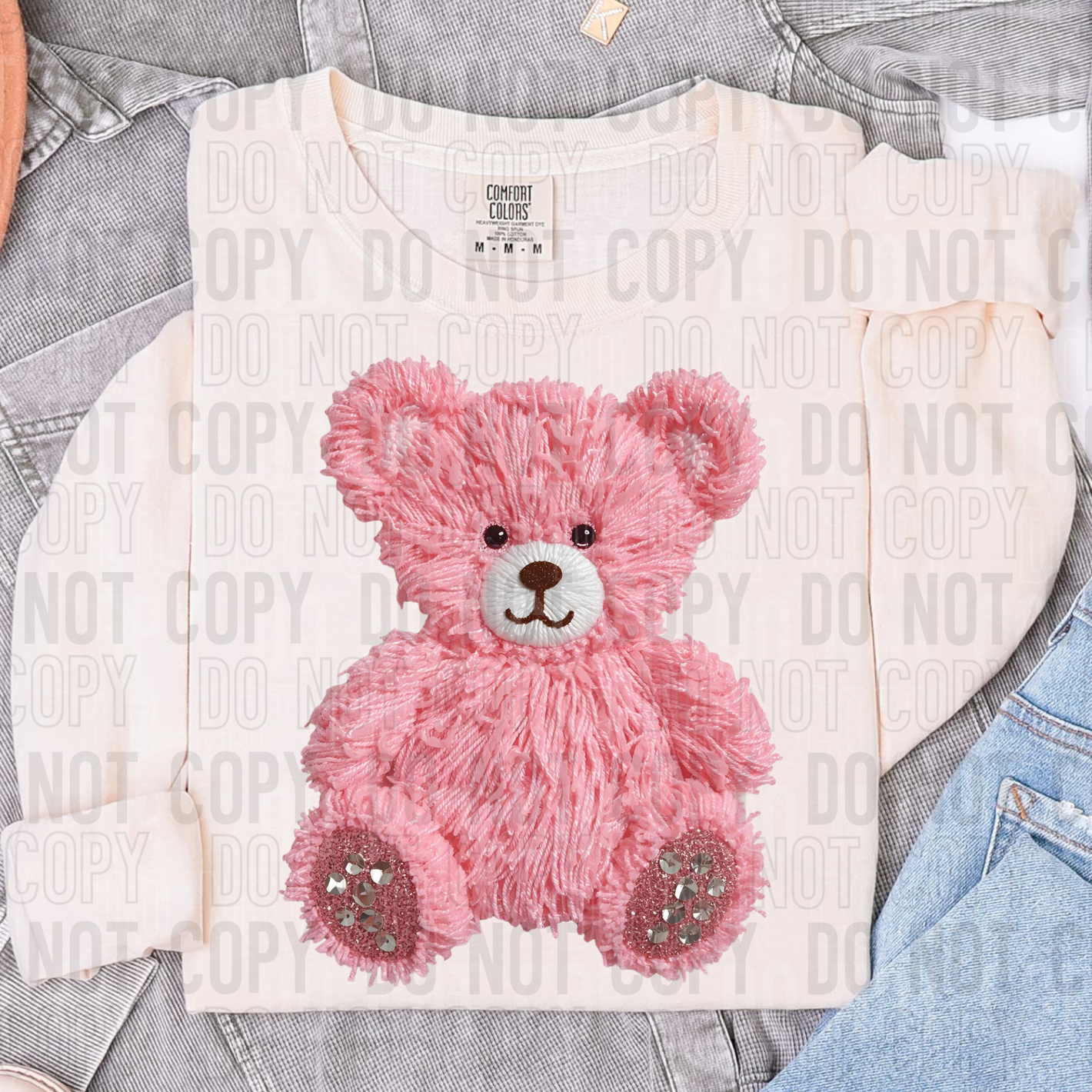Pink Bear Faux Yarn