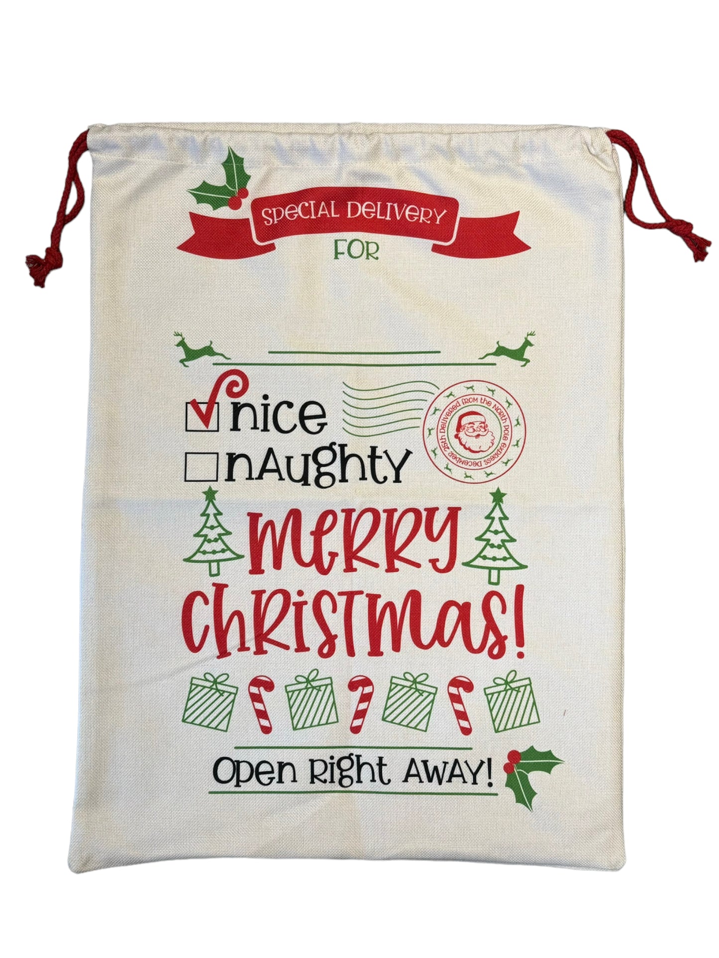 Printed XL Santa Sacks