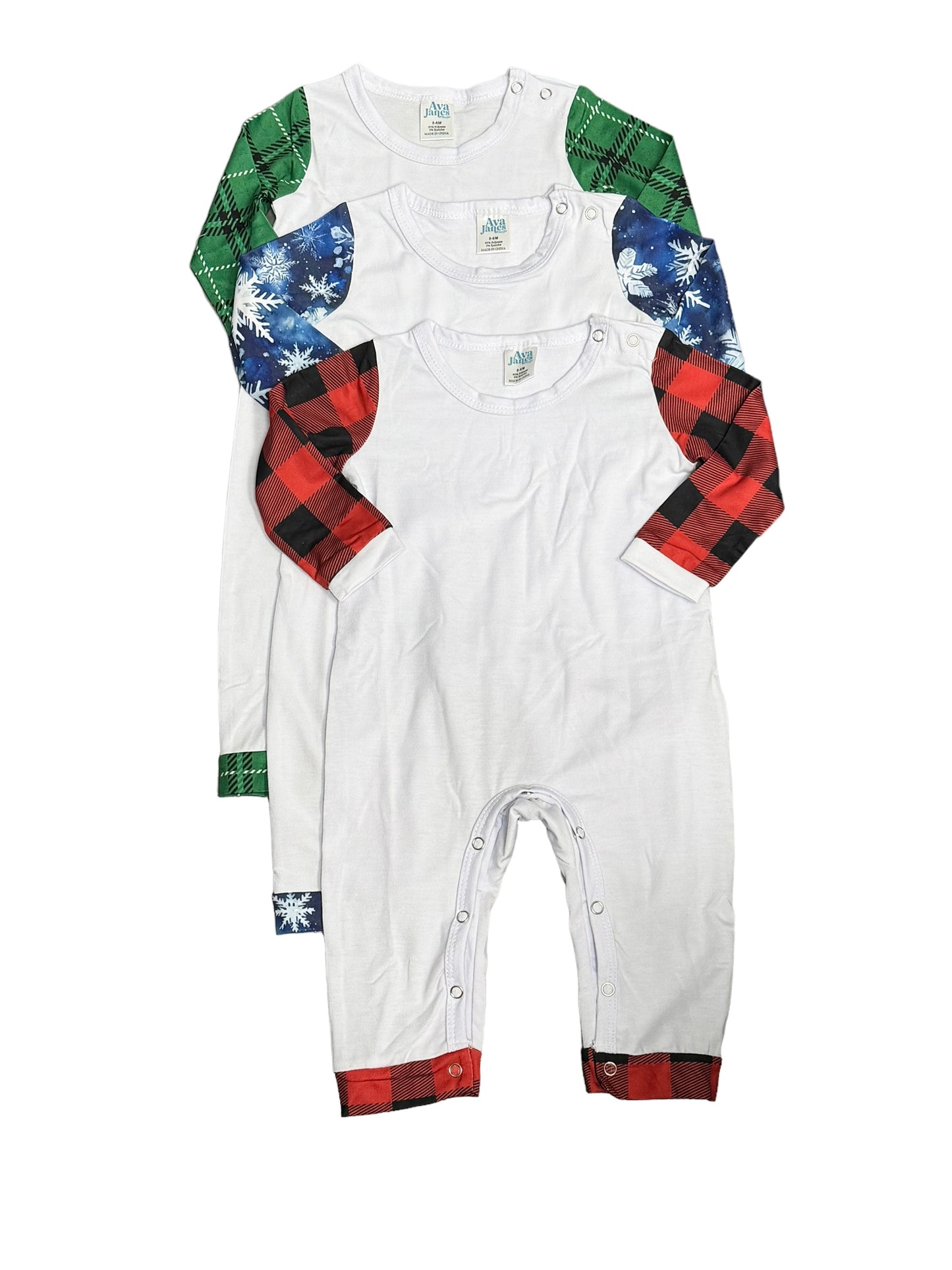 Infant Christmas Pajama Onesies