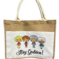 Burlap and White Sublimation Tote Bag