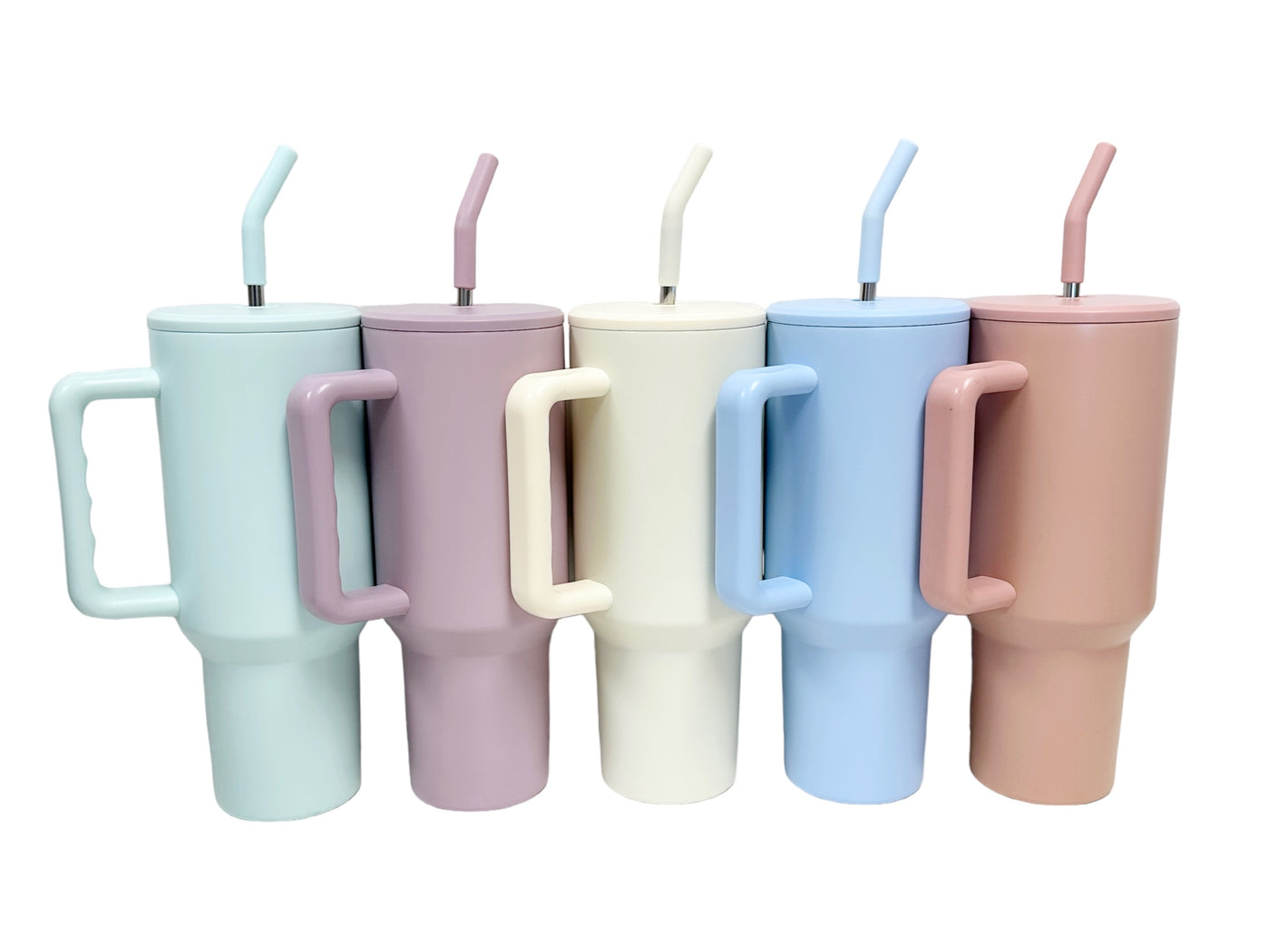V3 - Matte 40 oz Sublimation Color Tumblers w/ Handle