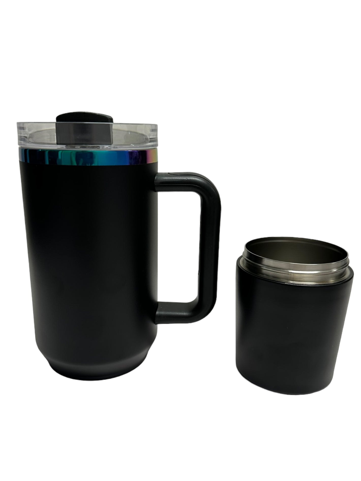 Storage 40 oz w/ Handle Black Powdercoat with Rainbow Underlay