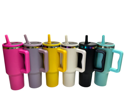 V3 Rainbow Underlay Powder Coat 40 oz w/ Handle Tumblers