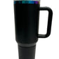 Storage 40 oz w/ Handle Black Powdercoat with Rainbow Underlay