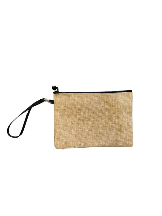 Burlap Sublimation Zippered Wristlet