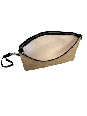 Burlap Sublimation Zippered Wristlet