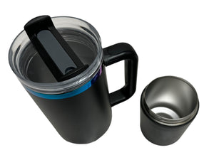 Storage 40 oz w/ Handle Black Powdercoat with Rainbow Underlay