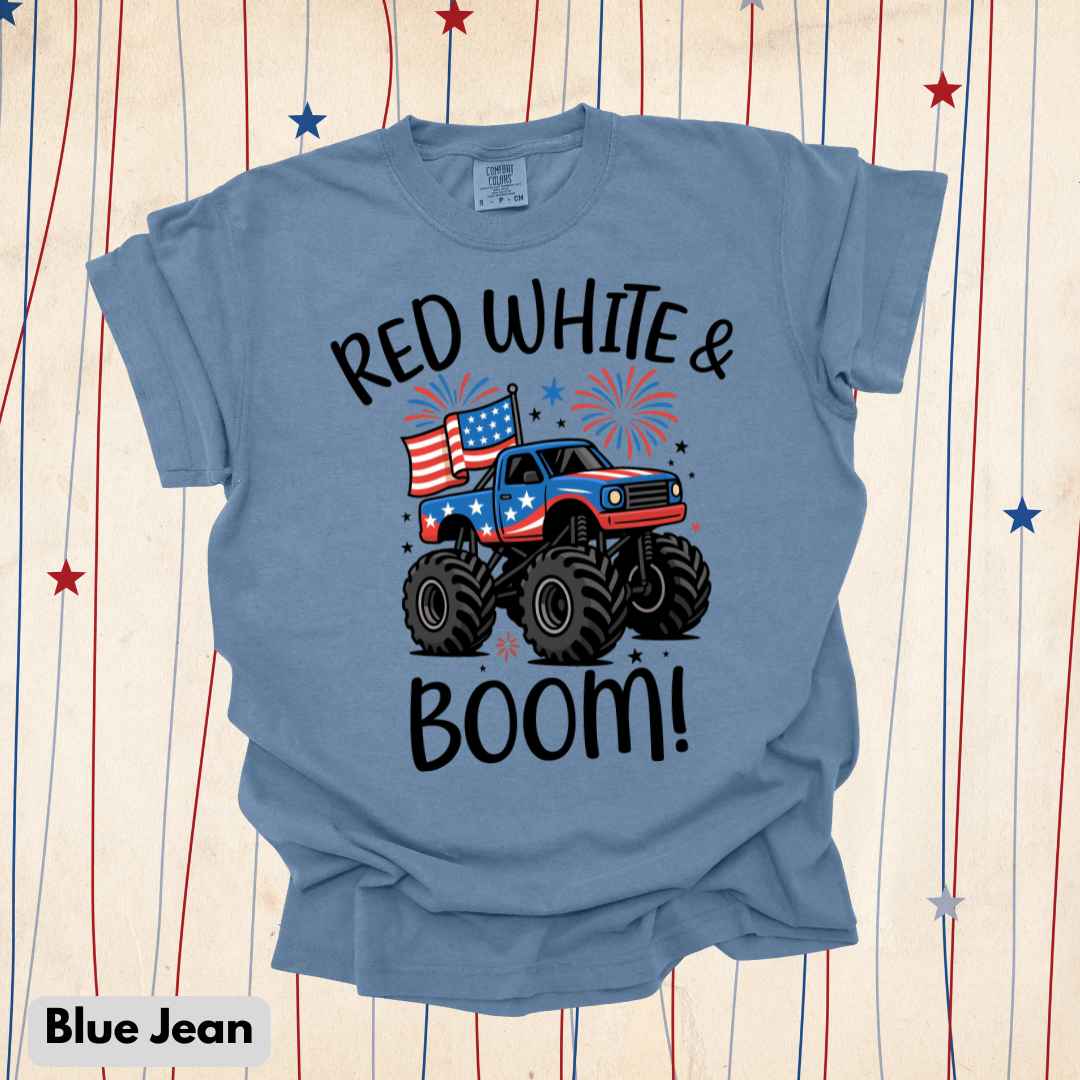 Red White Boom Truck