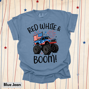 Red White Boom Truck