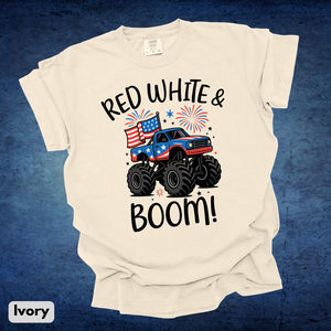 Red White Boom Truck
