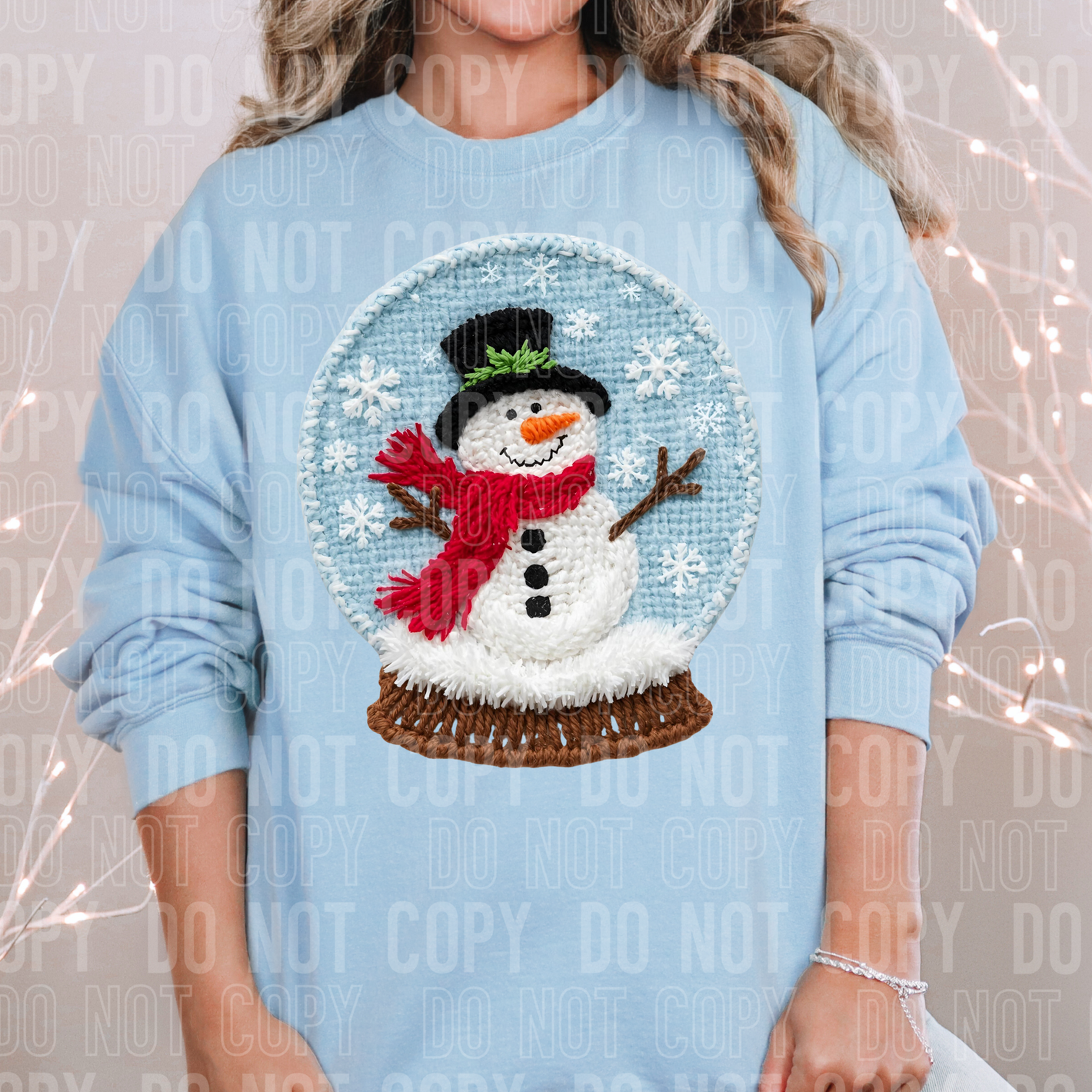 Snowman in Snowglobe Faux Yarn