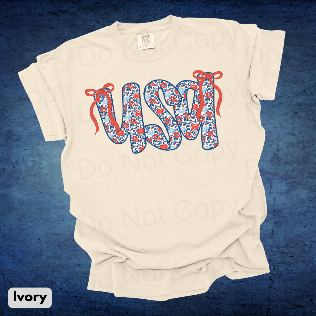 USA Floral Bow