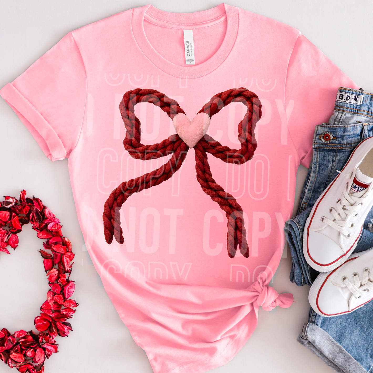 Valentines Bow Faux Yarn