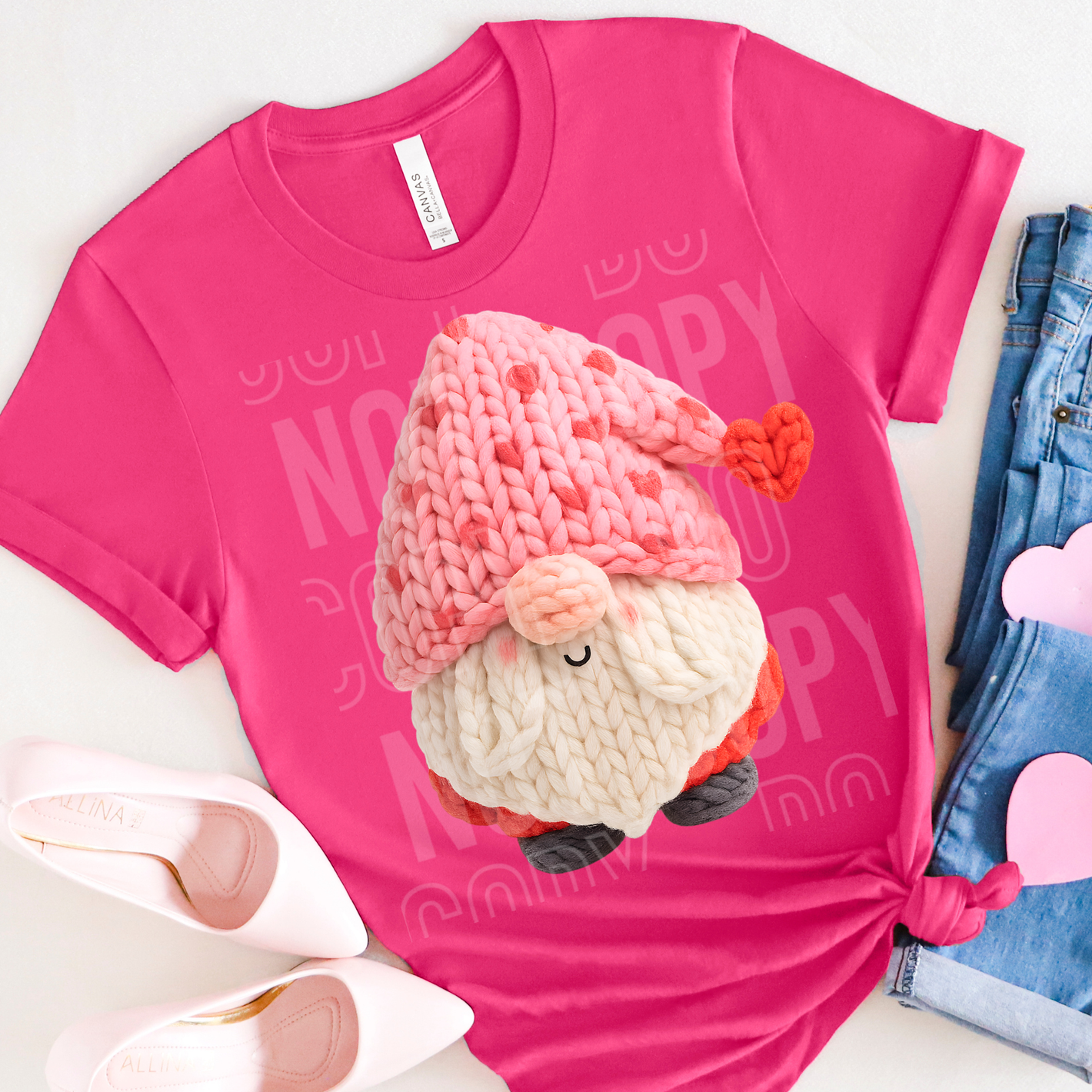 Valentines Day Gnome Faux Yarn