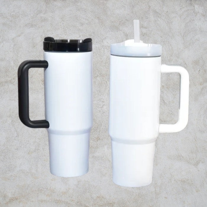 30oz Sublimation Tumbler White w/ V2 White Handle
