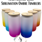 Ombre Colored 16 Oz Frosted Glass Cans w/ Bamboo Lid