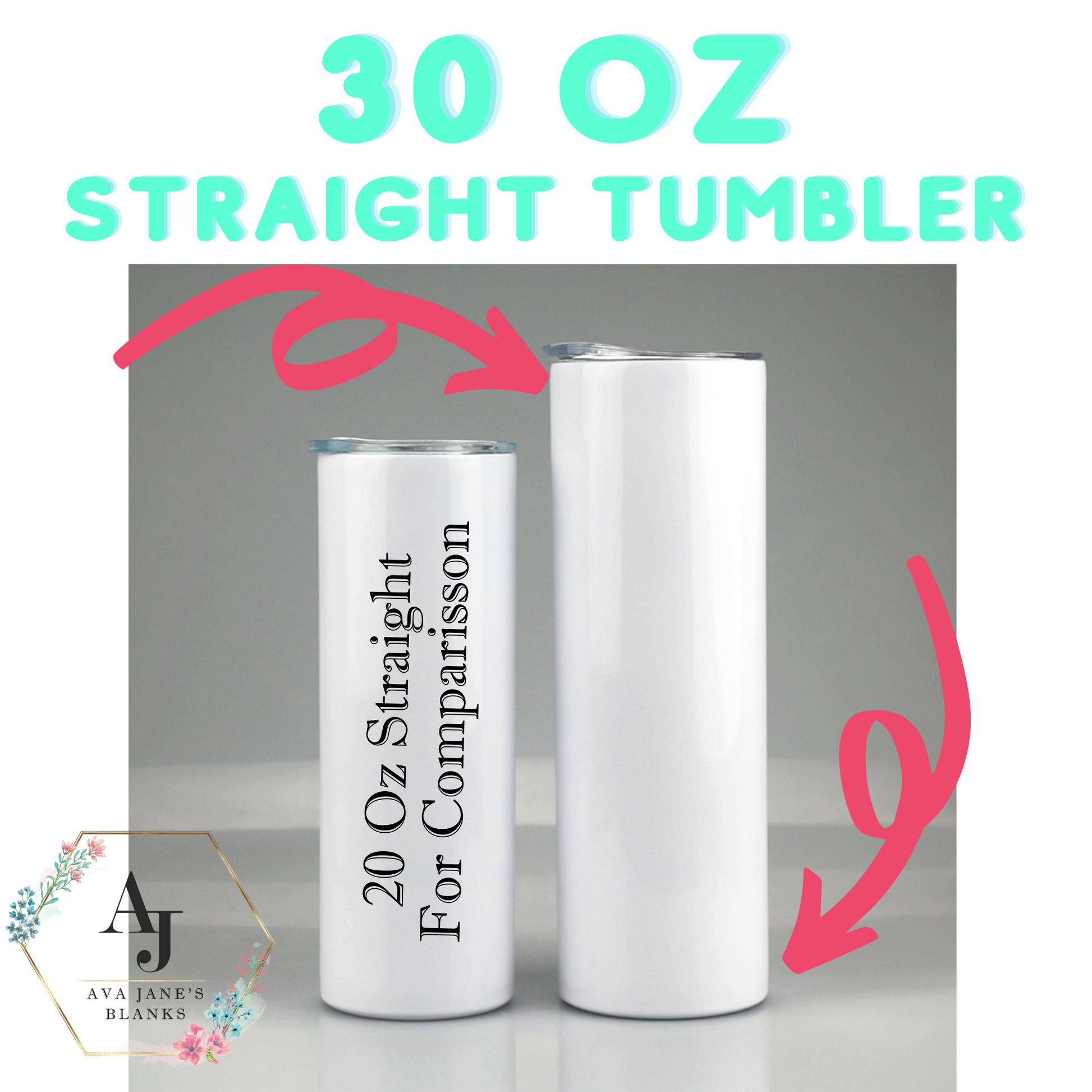 SNACK 20 Oz Skinny Straight Tumbler – Ava Jane's Blanks