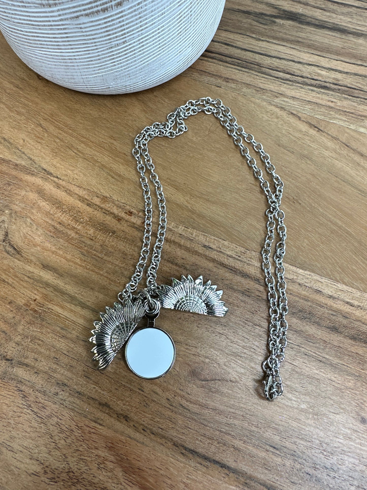Sunflower Sublimation Photo Necklace