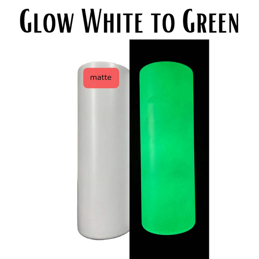 Glow White to Green 20 Oz Skinny Straight Tumbler