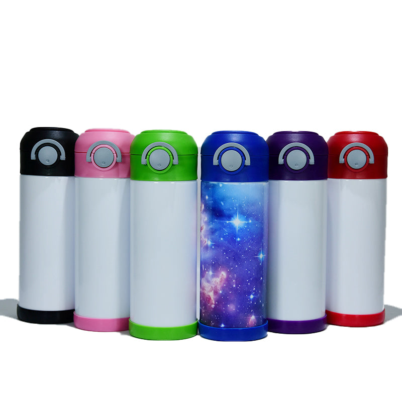 Kids 12 Oz STRAW Flip Top Bottles - Straight