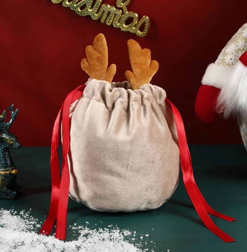 Mini Velvet Reindeer Gift Pouches