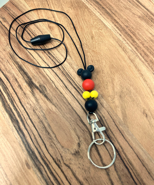Mickey Lanyard with Silicone Beads